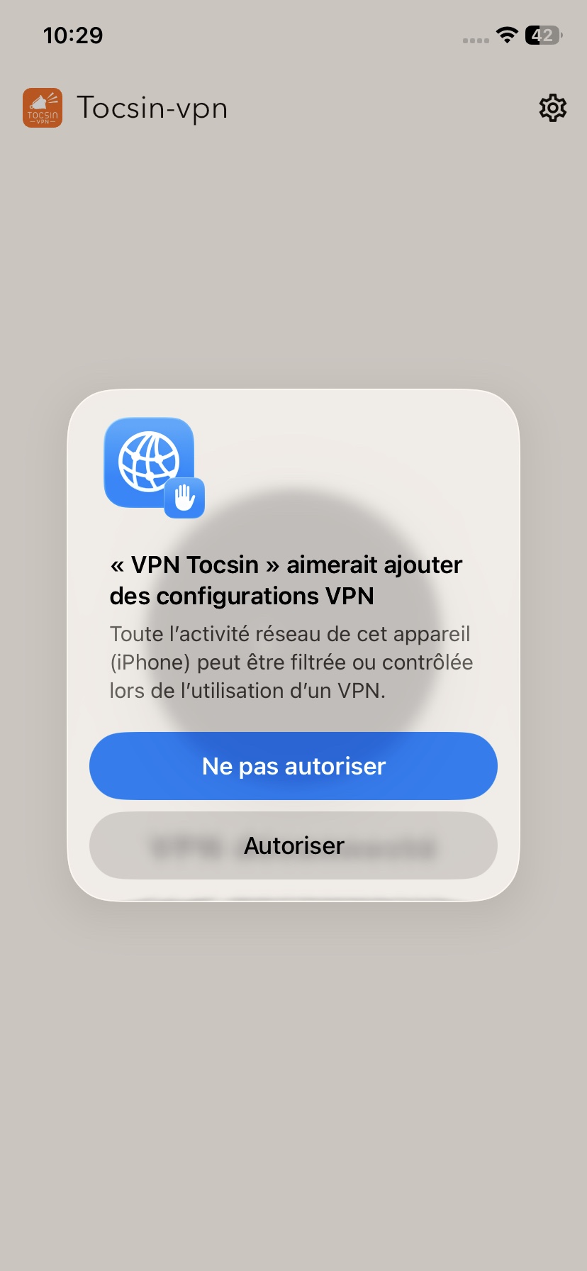 Capture d’écran de l’étape 6 : Autorisez la configuration VPN
